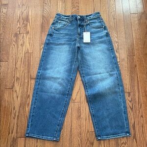 Quince Comfort Stretch Barrel Jeans Medium Wash Sz 26 NWT